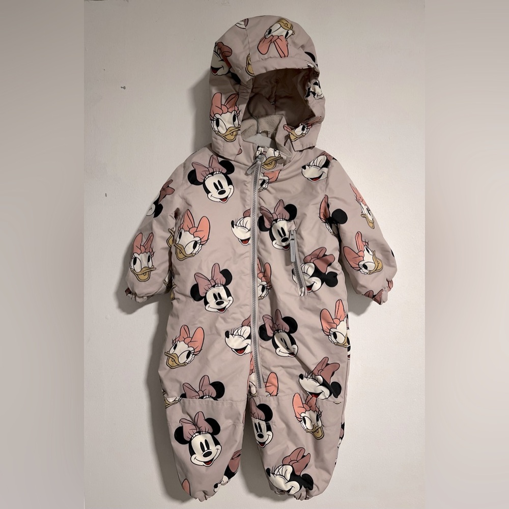 Minnie Mouse Water Repellent Snowsuit|Swimsuit:12months| Light Taupe